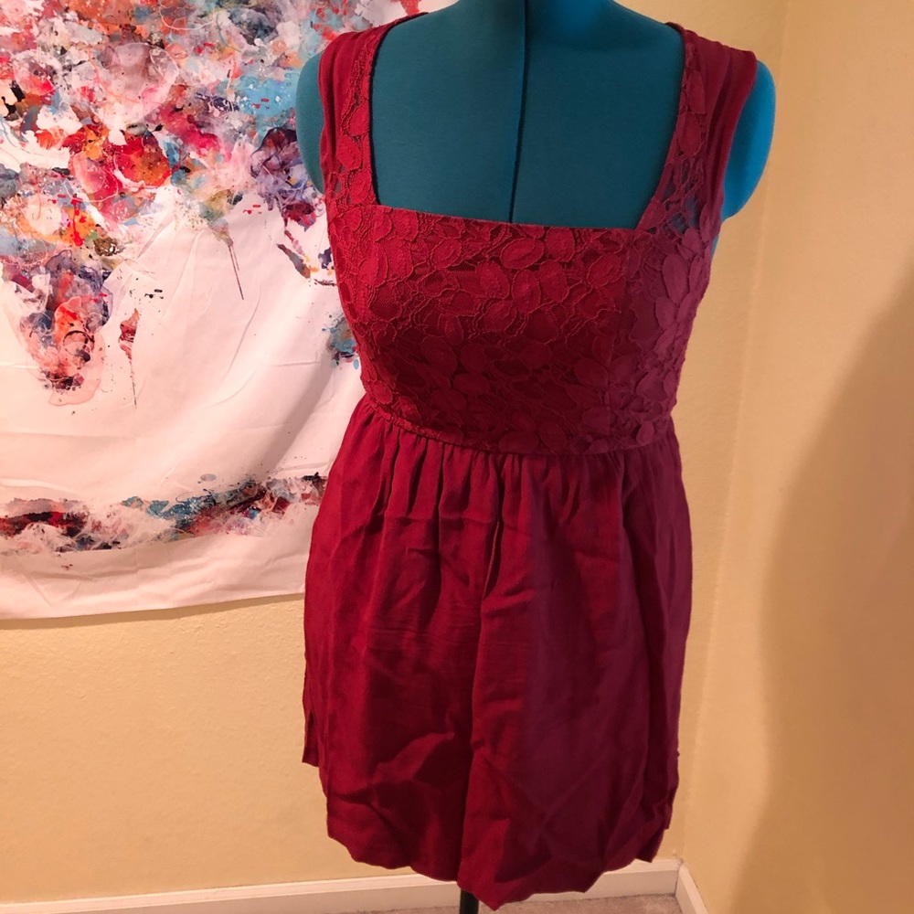 Dark red cocktail dress